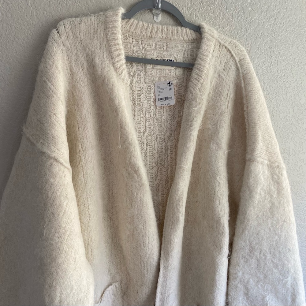 Free People Cream Oversized Fuzzy Zip Teddy Jacket - Picture 7 of 16